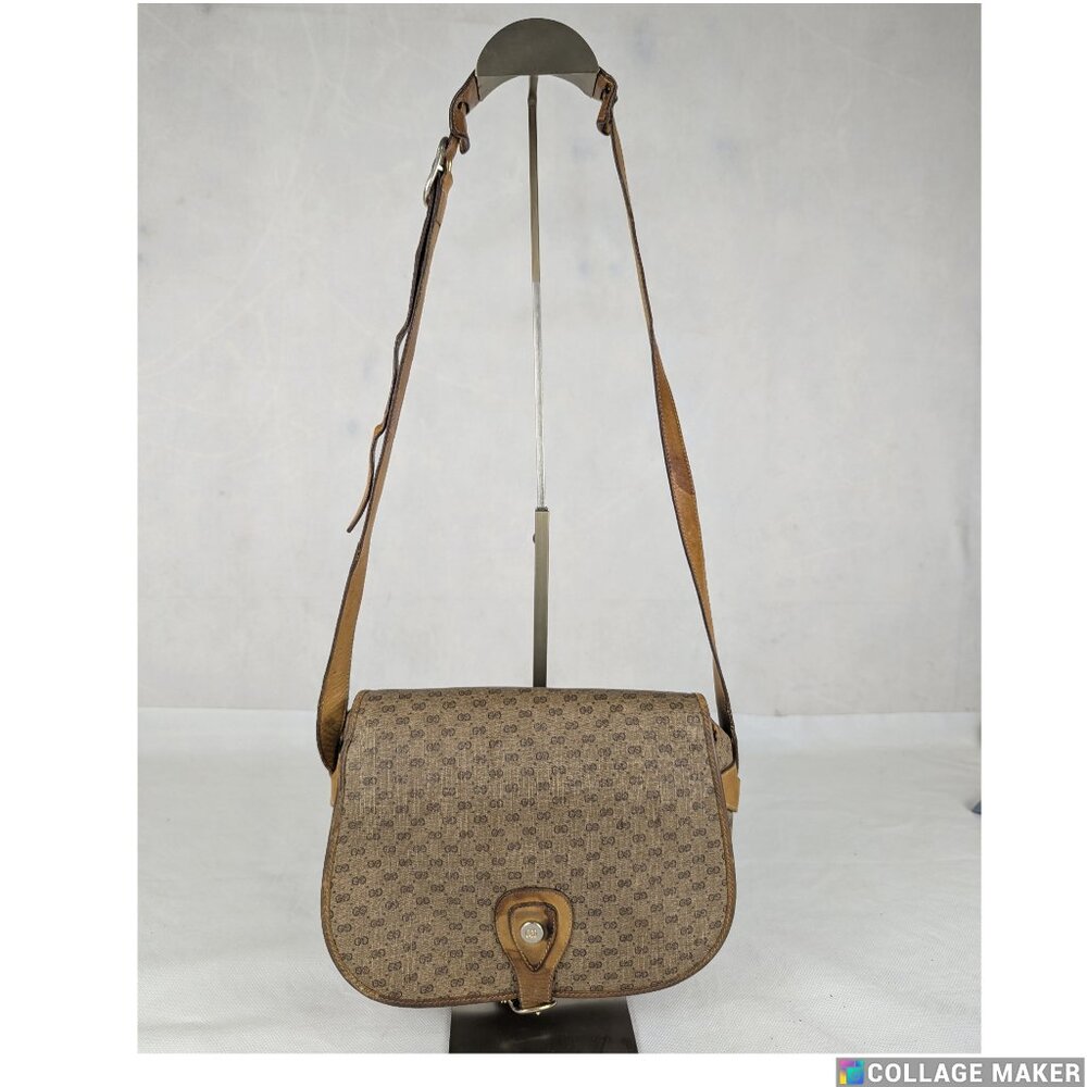 Authentic Vintage GUCCI GG Guccissima Crossbody Messenger Bag Made in Italy
